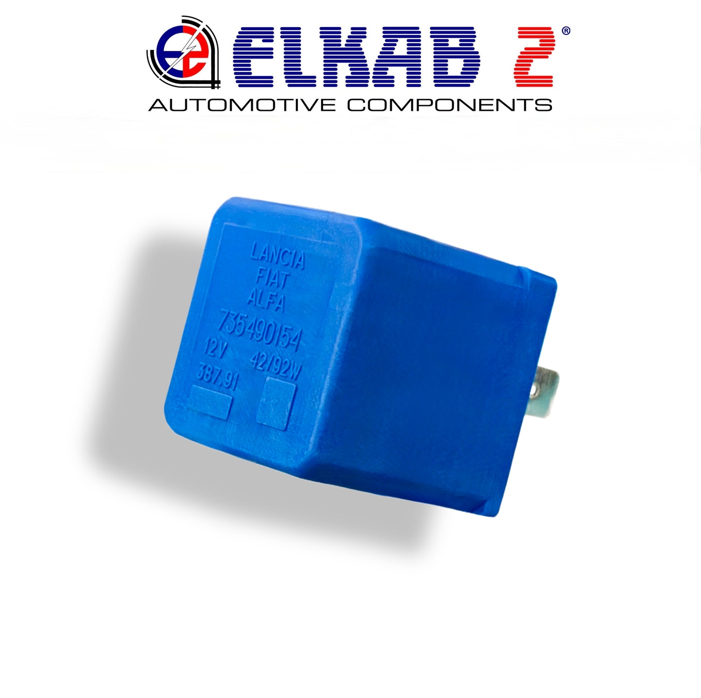 Flasher Relay 12V 42W 92W OEM7573490 Blue Lancia, Fiat, Alfa Romeo, Bianchi Cars ORIGINAL Panda, Punto, 500, Seicento, Y10, 147, 149, Ypsilon, Renault, Peugeot.