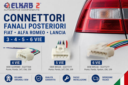 Connettori Fanali Posteriori Fiat, Alfa Romeo e Lancia; 3, 4, 5 e 6 Vie, Differenze e Applicazioni