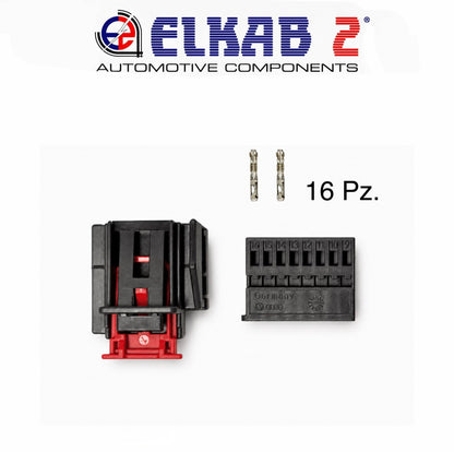 1 KIT Connettore 16 Contatti Audi, Volkswagen, Seat, Skoda, Porsche, Lamborghini, Bentley per Specchio Esterno e Pannello Condizionamento Clima OEM 1K0 972 928 ORIGINALE