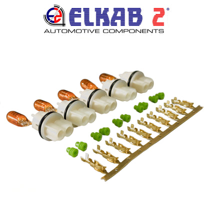 T10 Lamp Holder Orange Bulbs Turn Signals Mirror Van Car, 5 PIECES.