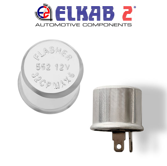 Flasher Relay for Turn Signals 12V 15A 2-Pin Intermittent for Motorcycle, Scooter, Quad Halogen Lights 6W