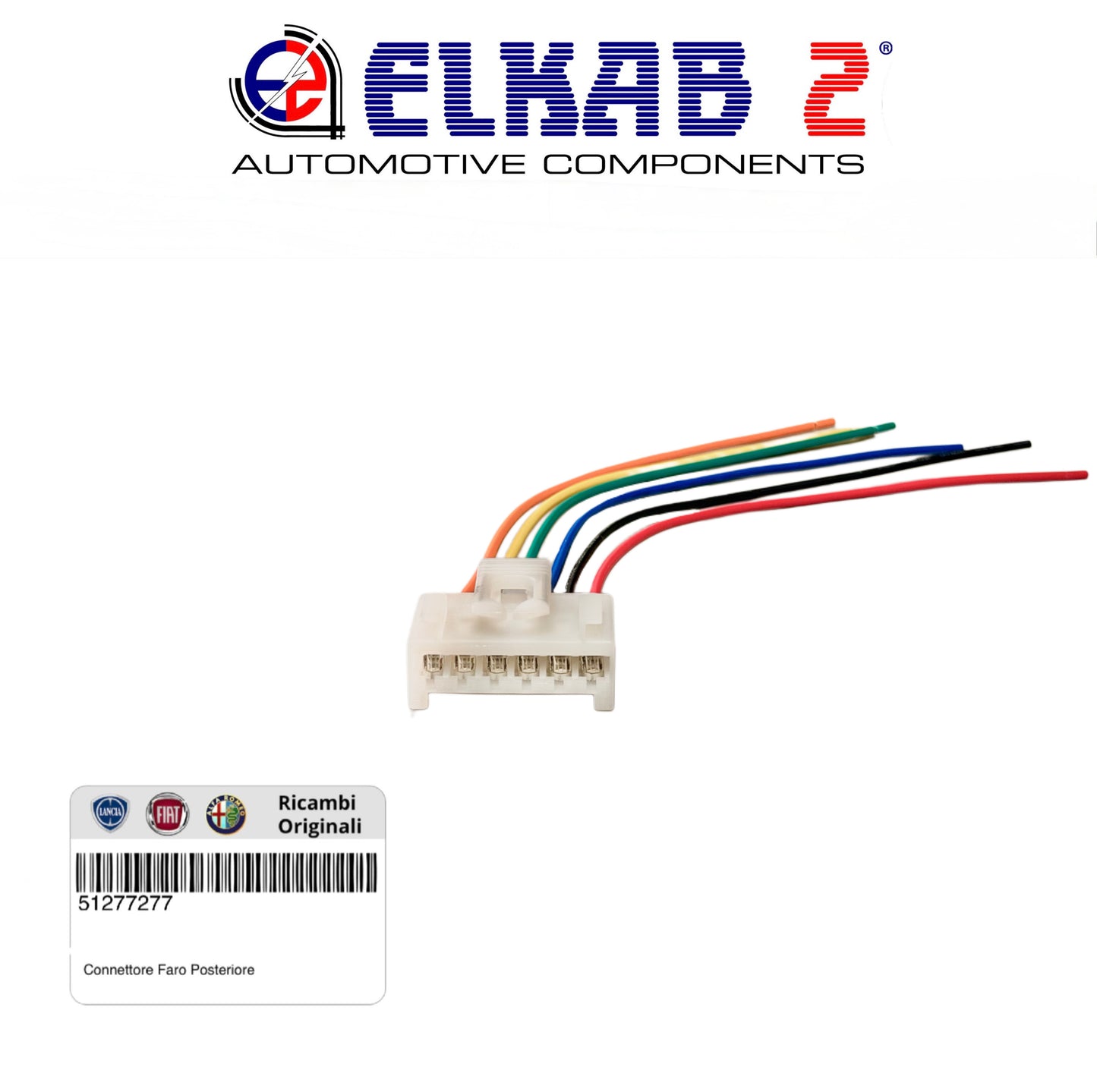 6 Pin Connector Rear Headlights Wiring Plug Lights Fiat, Alfa, Lancia OEM 405116 OEM 51277277 Punto, Panda, Ypsilon, 156, 159