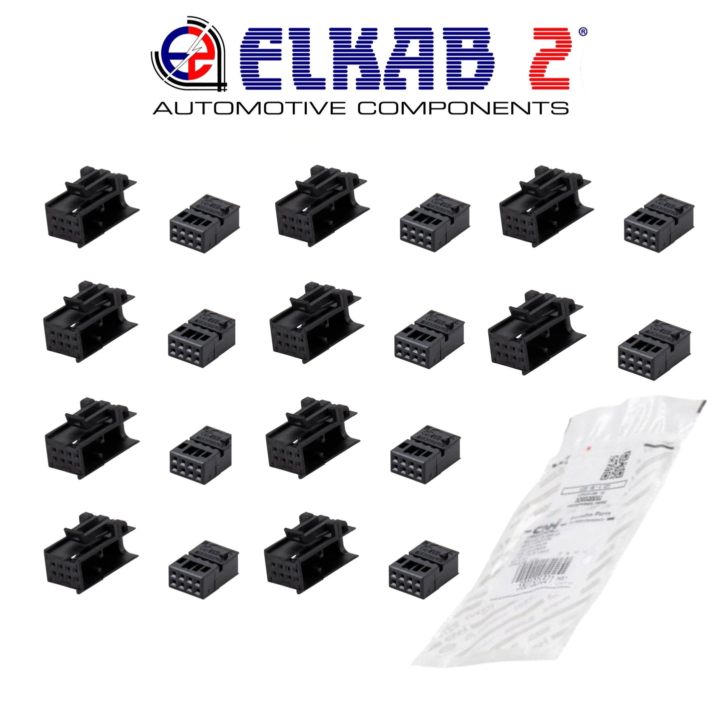 10 Cable Connectors, TE Wiring, TYCO 8-Way MQS 1745000-3 Black ORIGINAL