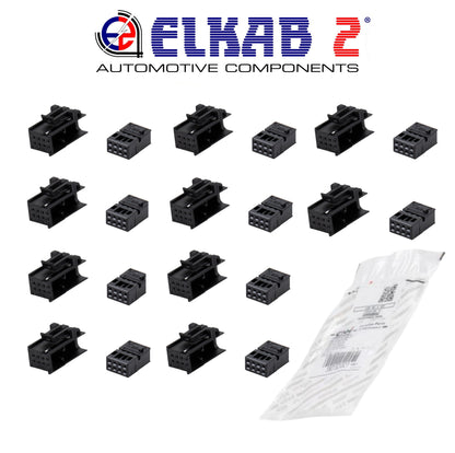 10 Cable Connectors, TE Wiring, TYCO 8-Way MQS 1745000-3 Black ORIGINAL