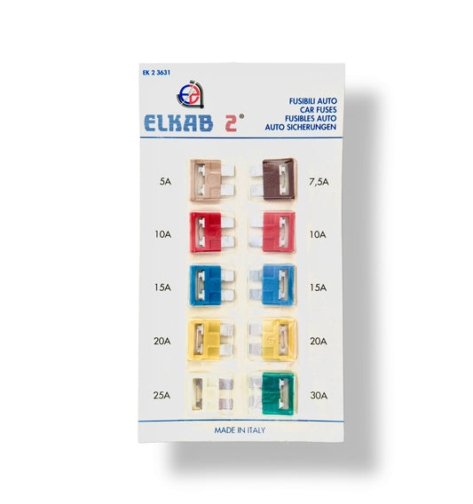 Car Fuse Kit 5A, 7.5A, 10A, 15A, 20A, 25A, 30A Standard Medium Blade Fuses