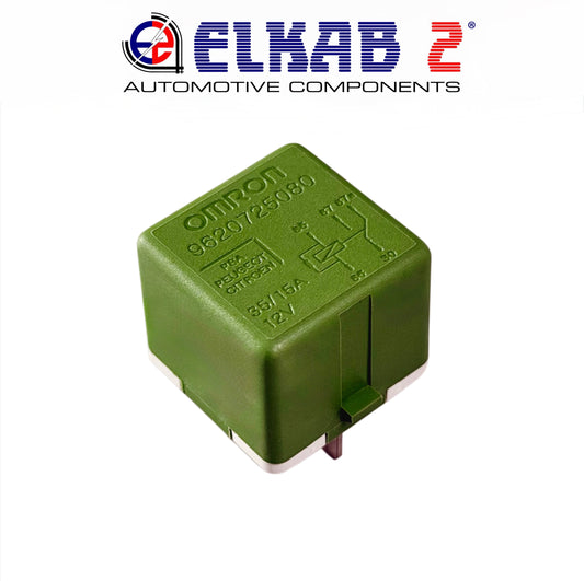 RELÈ PSA Peugeot, Citröen 12V 35/15A OMRON 5 Contatti OEM 9620725080  Verde ORIGINALE.