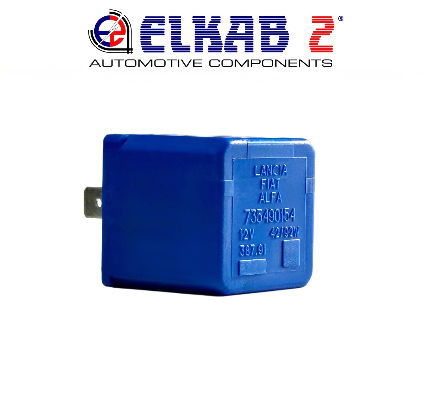 Flasher Relay 12V 42W 92W OEM7573490 Blue Lancia, Fiat, Alfa Romeo, Bianchi Cars ORIGINAL Panda, Punto, 500, Seicento, Y10, 147, 149, Ypsilon, Renault, Peugeot.