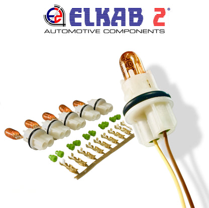 T10 Lamp Holder Orange Bulbs Turn Signals Mirror Van Car, 5 PIECES.