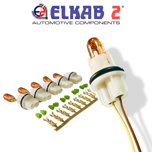 T10 Lamp Holder Orange Bulbs Turn Signals Mirror Van Car, 5 PIECES.