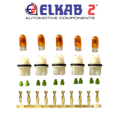 T10 Lamp Holder Orange Bulbs Turn Signals Mirror Van Car, 5 PIECES.