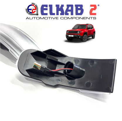 Pair of White LED Mirror Turn Signal Lights for Jeep Renegade 2014-2023 - Direction Indicator Lamps - Instructions Included