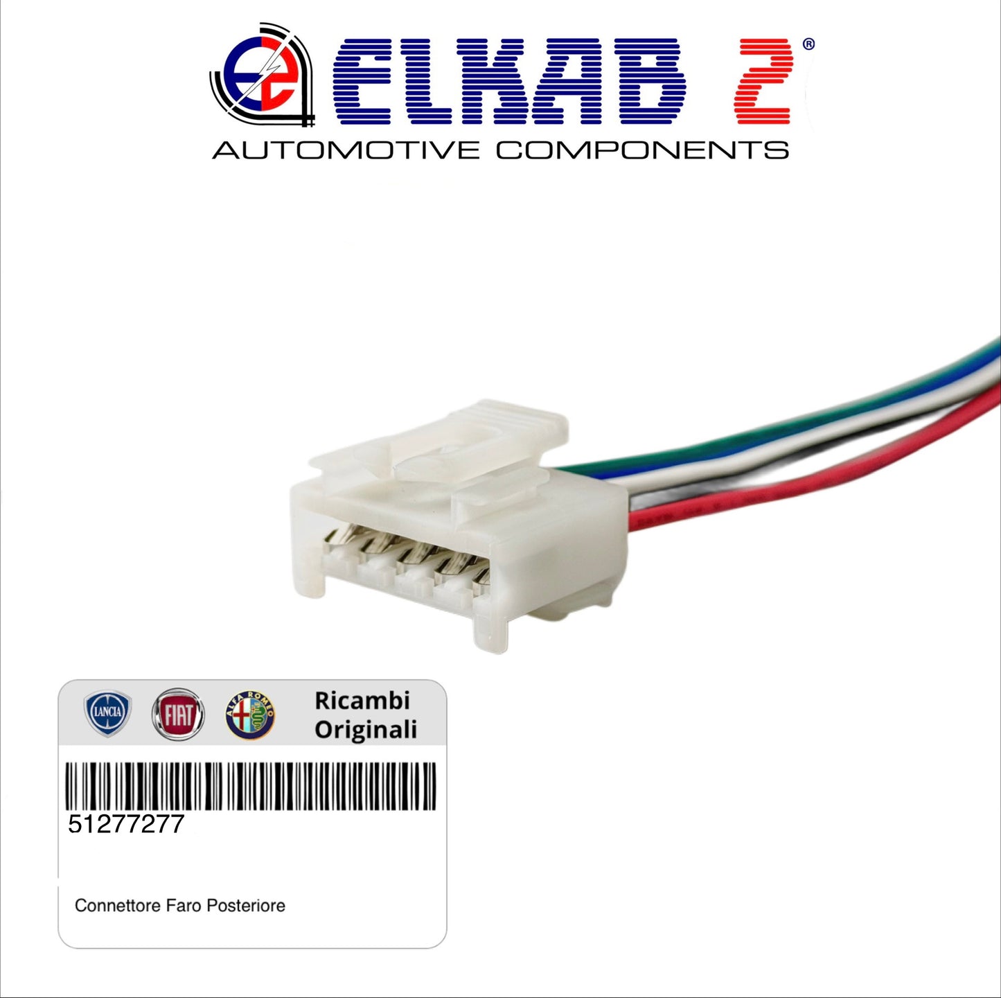 Connector 5 Pin Rear Lights Wiring Plug Lamps Fiat, Alfa, Lancia OEM 405116 OEM 51277277 Punto, Panda, 147, 156, 159