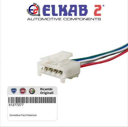 Connector 5 Pin Rear Lights Wiring Plug Lamps Fiat, Alfa, Lancia OEM 405116 OEM 51277277 Punto, Panda, 147, 156, 159