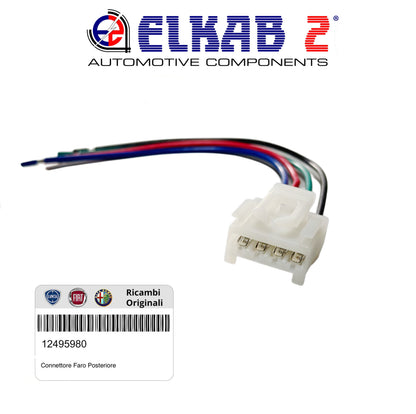 4 Pin Connector Rear Lights Wiring Plug Lamps Fiat, Alfa, Lancia OEM 12495980 OEM 51277254 Punto, Panda, 147, 156, 159