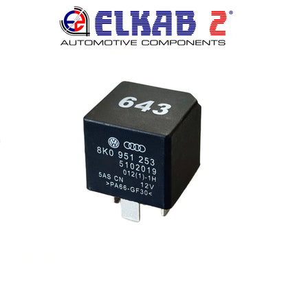 Relay 643 1KO951253A 12V, Audi VW Seat Skoda, Control Module 8K0951253 Passat, Polo, Golf, RS, A6, Q5, Q3 Arona, Ibiza Octavia ORIGINAL