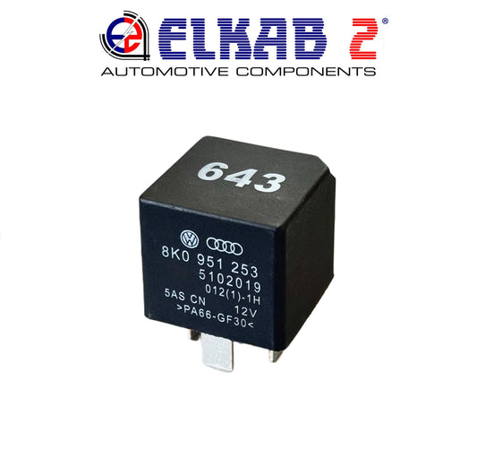 Relay 643 1KO951253A 12V, Audi VW Seat Skoda, Control Module 8K0951253 Passat, Polo, Golf, RS, A6, Q5, Q3 Arona, Ibiza Octavia ORIGINAL